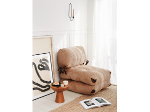 Fold" fabric armchair-bed - 80 x 60 x 70 cm - Brown 2