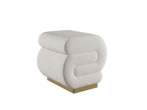 Wooden pouffe "Sally" 40 x 42 x 42 cm - Cream
