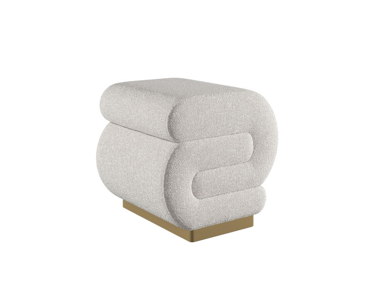 Wooden pouffe "Sally" 40 x 42 x 42 cm - Cream