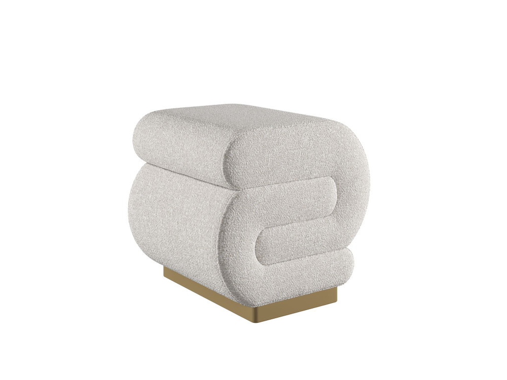 Wooden pouffe "Sally" 40 x 42 x 42 cm - Cream