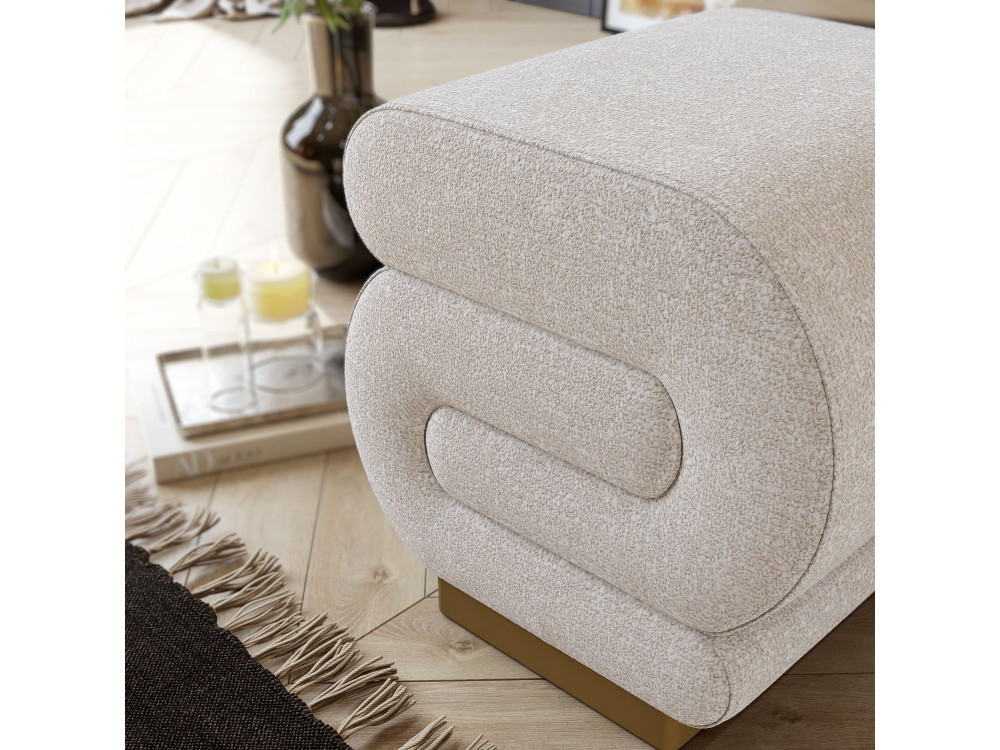Wooden pouffe "Sally" 40 x 42 x 42 cm - Cream