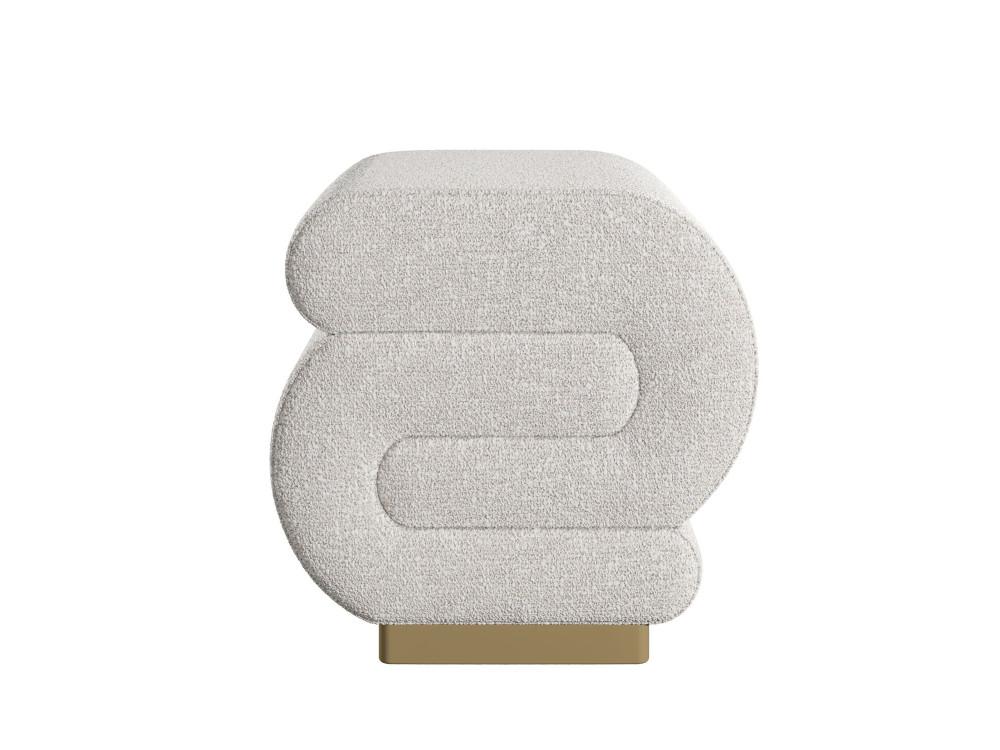 Wooden pouffe "Sally" 40 x 42 x 42 cm - Cream