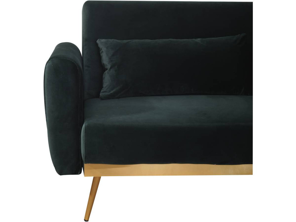 Donia Velvet Clic Clac Sofa - 203 x 81 x 83 cm - 3 seater - Dark green