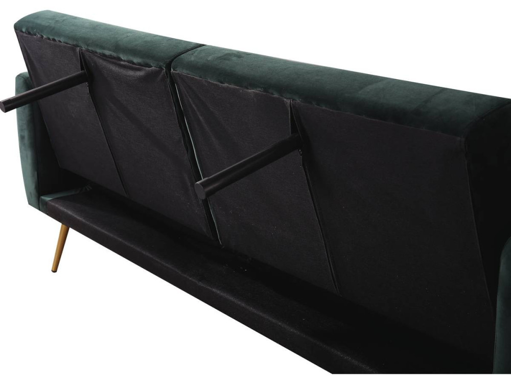 Donia Velvet Clic Clac Sofa - 203 x 81 x 83 cm - 3 seater - Dark green