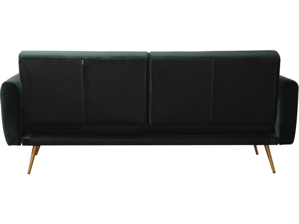 Donia Velvet Clic Clac Sofa - 203 x 81 x 83 cm - 3 seater - Dark green