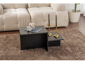Harmony" wooden coffee table 80 x 40 x 40 cm - Black wood 2