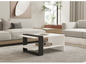 Funda" wooden coffee table - 80 x 55 x 35 cm - AnthraciteWhite 2
