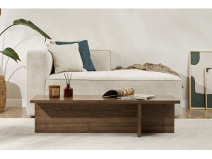 Harbor" wooden coffee table - 120 x 45 x 30 cm - Walnut 2