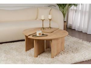 Moira" wooden coffee table 90 x 90 x 41 cm - Oak 2