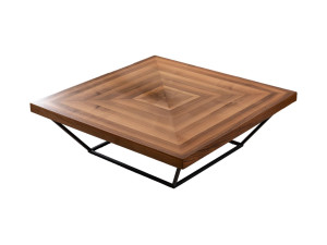 Cora" wooden coffee table - 100 x 100 x 32 cm - Walnut