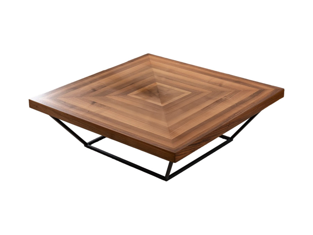 Cora" wooden coffee table - 100 x 100 x 32 cm - Walnut