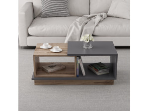 Consept" wooden coffee table - 90 x 45 x 36 cm - Anthracite grey 2