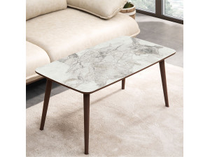 Luci" wooden coffee table 100 x 53 x 45 cm - White 2