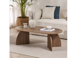 Melina" wooden coffee table 120 x 60 x 40 cm - Walnut 2