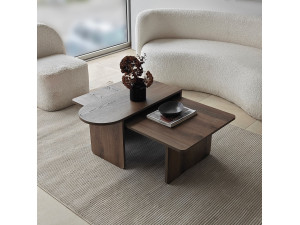 Paris" wooden coffee table set 105 x 60 x 35 cm - Bronze 2