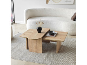 Paris" wooden coffee table set 105 x 60 x 35 cm - Bronze 2