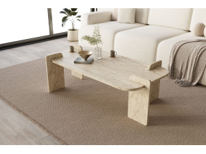 Lovge" wooden coffee table 120 x 60 x 35 cm - Travertine 2