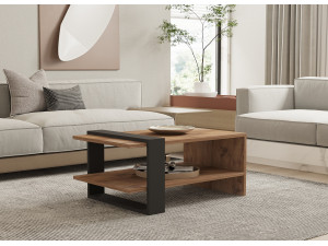 Ova" wooden coffee table - 80 x 55 x 35 cm - Brown 2