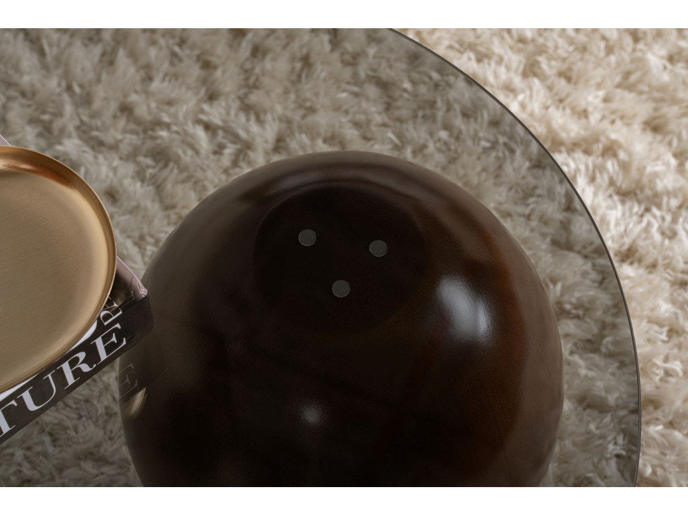 Sphere" glass coffee table - 120 x 70 x 30 cm - Brown