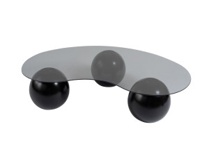 Sphere" glass coffee table - 120 x 70 x 30 cm - Black