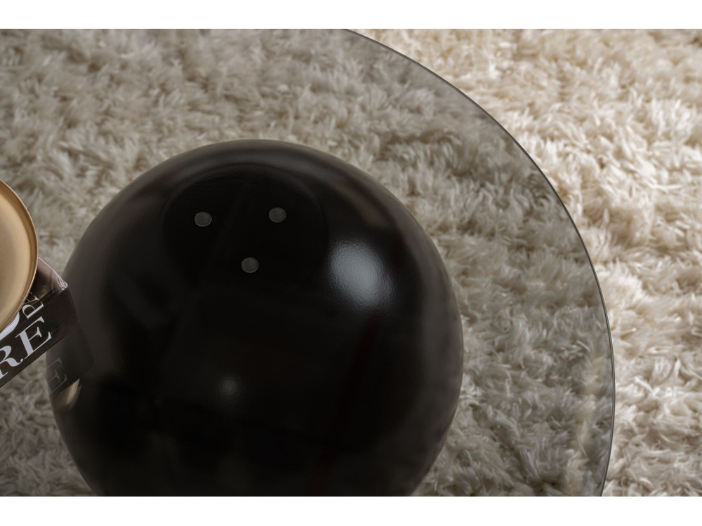 Sphere" glass coffee table - 120 x 70 x 30 cm - Black
