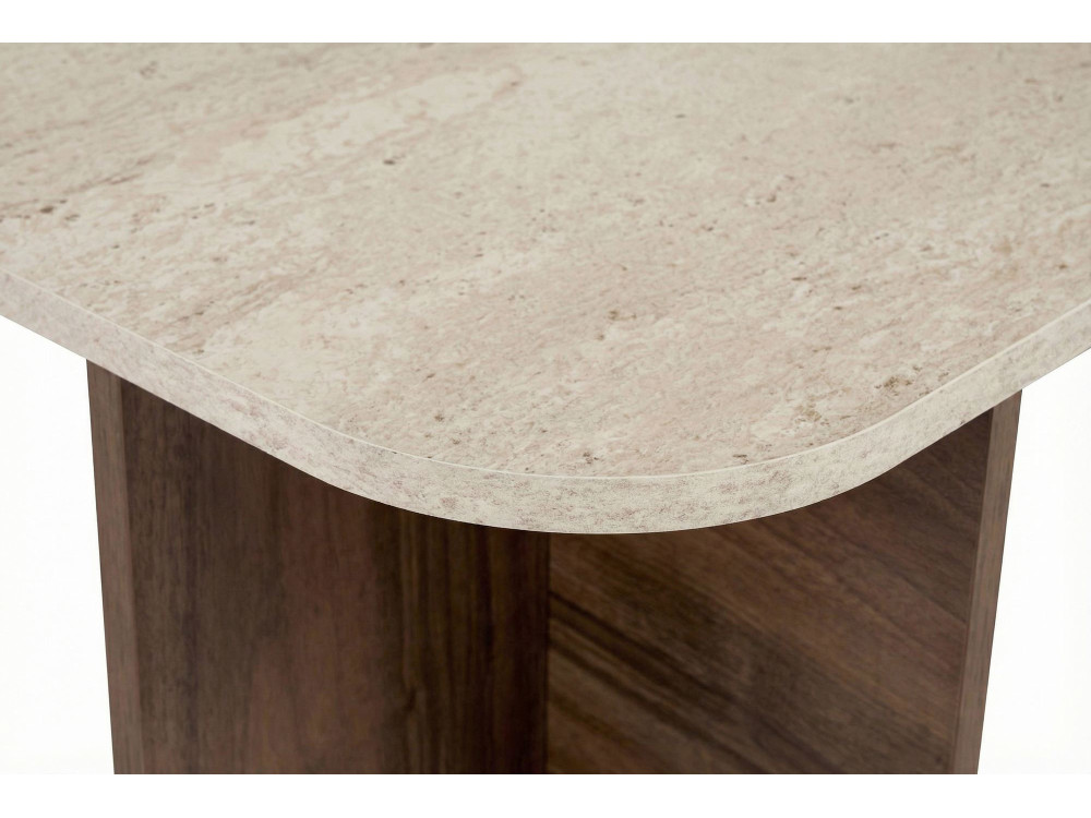Akira" wooden coffee table - 120 x 60 x 41 cm - Travertine