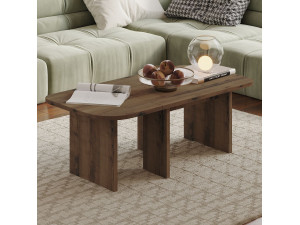 Iris" wooden coffee table set - 90 x 45 x 35 cm - Brown 2