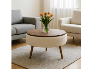 Noya Round" coffee table - 60 x 60 x 44 cm - White 2