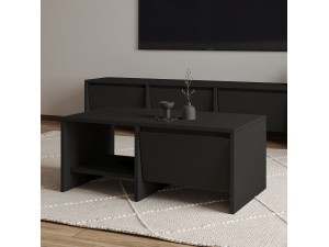 Laris" wooden coffee table - 90 x 45 x 35 cm - Black 2