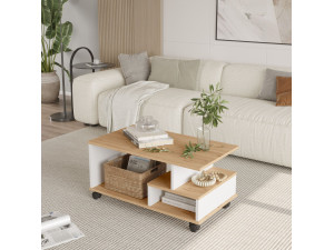 MIN9" wooden coffee table - 90 x 51 x 42 cm - White 2