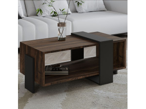 Meleni" wooden coffee table - 90 x 49 x 40 cm - Brown 2