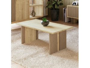 Ravello" wooden coffee table - 90 x 50 x 40 cm - Beige 2