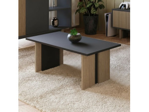 Ravello" wooden coffee table - 90 x 50 x 40 cm - Anthracite grey 2