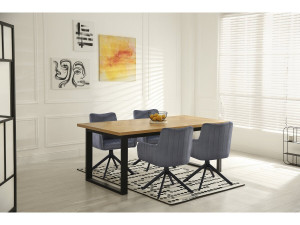 Set of 2 "Pharell" fabric chairs - 60 x 61 x 91 cm - Grey 2