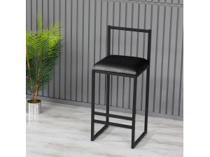 Nordic" metal bar stool 35 x 35 x 84 cm - Black 2
