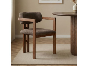 Toscana" wooden chair - 54 x 54 x 76 cm - Brown / Walnut 2