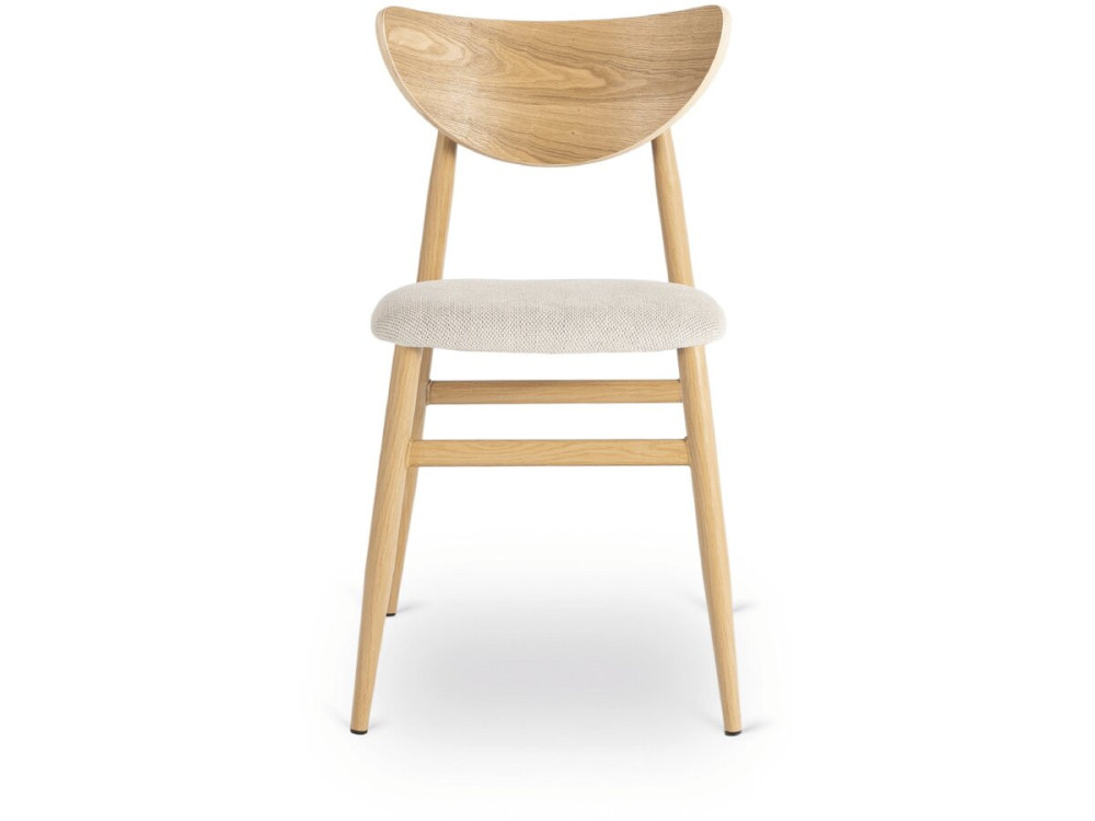 Set of 2 "Lumbra" Scandinavian-style wooden dining chairs - Beige