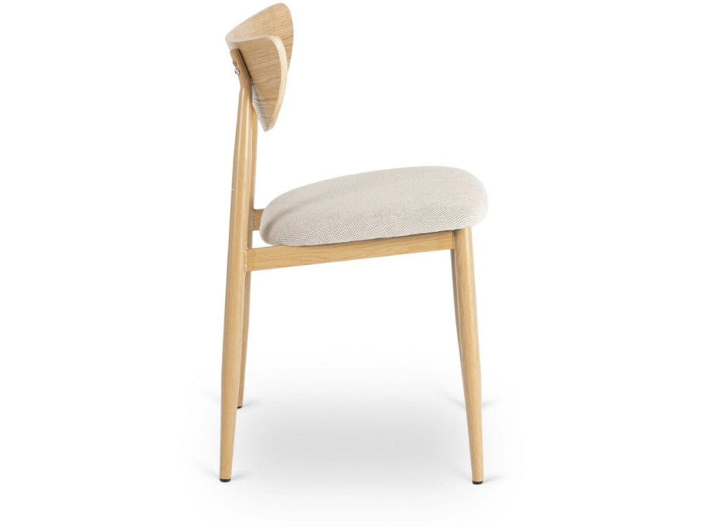 Set of 2 "Lumbra" Scandinavian-style wooden dining chairs - Beige