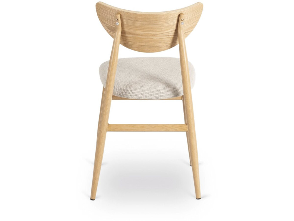 Set of 2 "Lumbra" Scandinavian-style wooden dining chairs - Beige