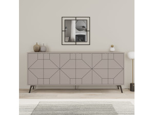 Dune" wooden sideboard - 184 x 35 x 77 cm - Light mocha brown 2