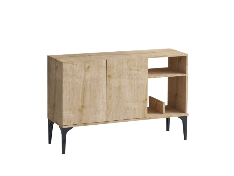 Oscar" wooden sideboard - 120 x 40 x 80 cm - Black Sapphire Oak