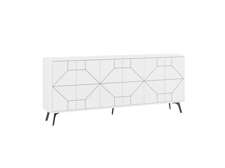 Dune" wooden sideboard - 184 x 35 x 77 cm - White