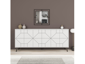 Dune" wooden sideboard - 184 x 35 x 77 cm - White 2