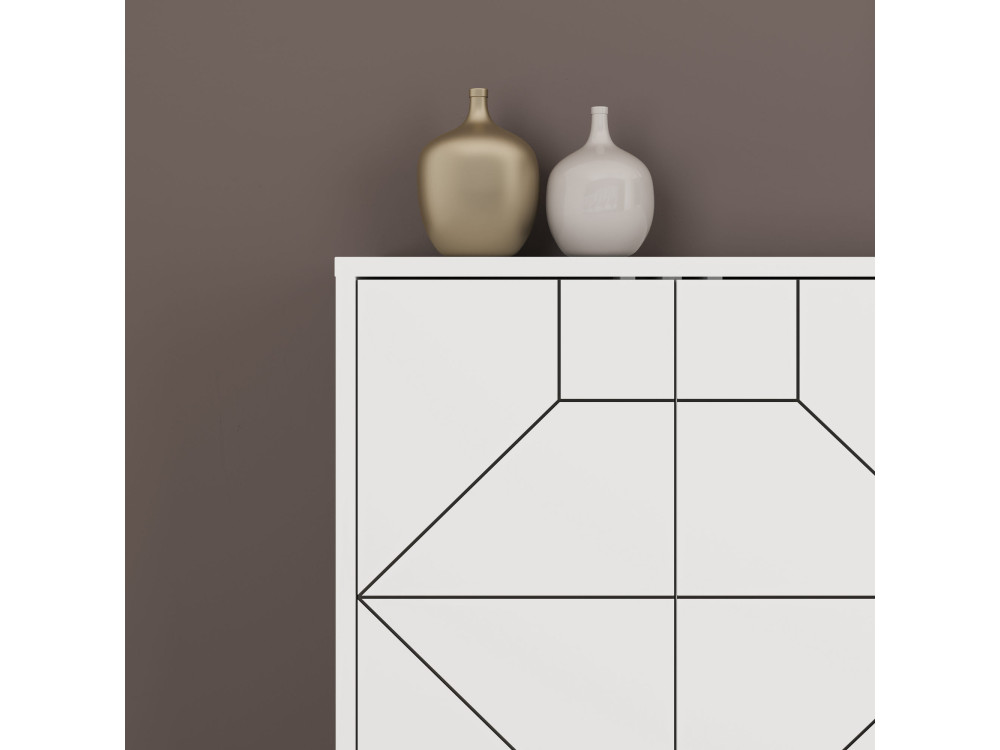 Dune" wooden sideboard - 184 x 35 x 77 cm - White