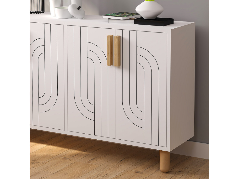 Rodney" wooden sideboard - 120 x 29 x 73 cm - White