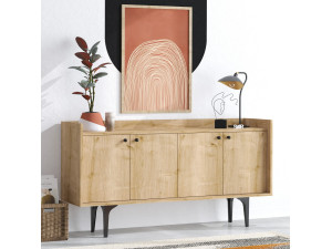 Navi" wooden sideboard - 150 x 40 x 80 cm - Beige 2