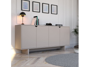 Oz" wooden sideboard - 180 x 40 x 81 cm - Beige 2