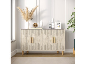 Roger" wooden sideboard - 120 x 30 x 74 cm - Travertine 2