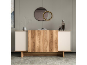 Diana" wooden sideboard - 180 x 40 x 81 cm - Beige 2