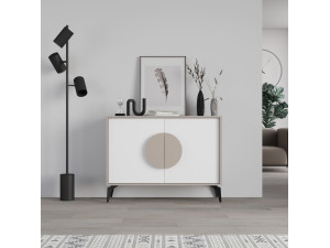 Gora" wooden sideboard - 110 x 36 x 82 cm - Light mocha brown 2